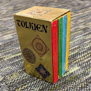 Vintage The Lord of the Rings Gold Foil Box Set 4 Titles JRR Tolkien Books 1965.